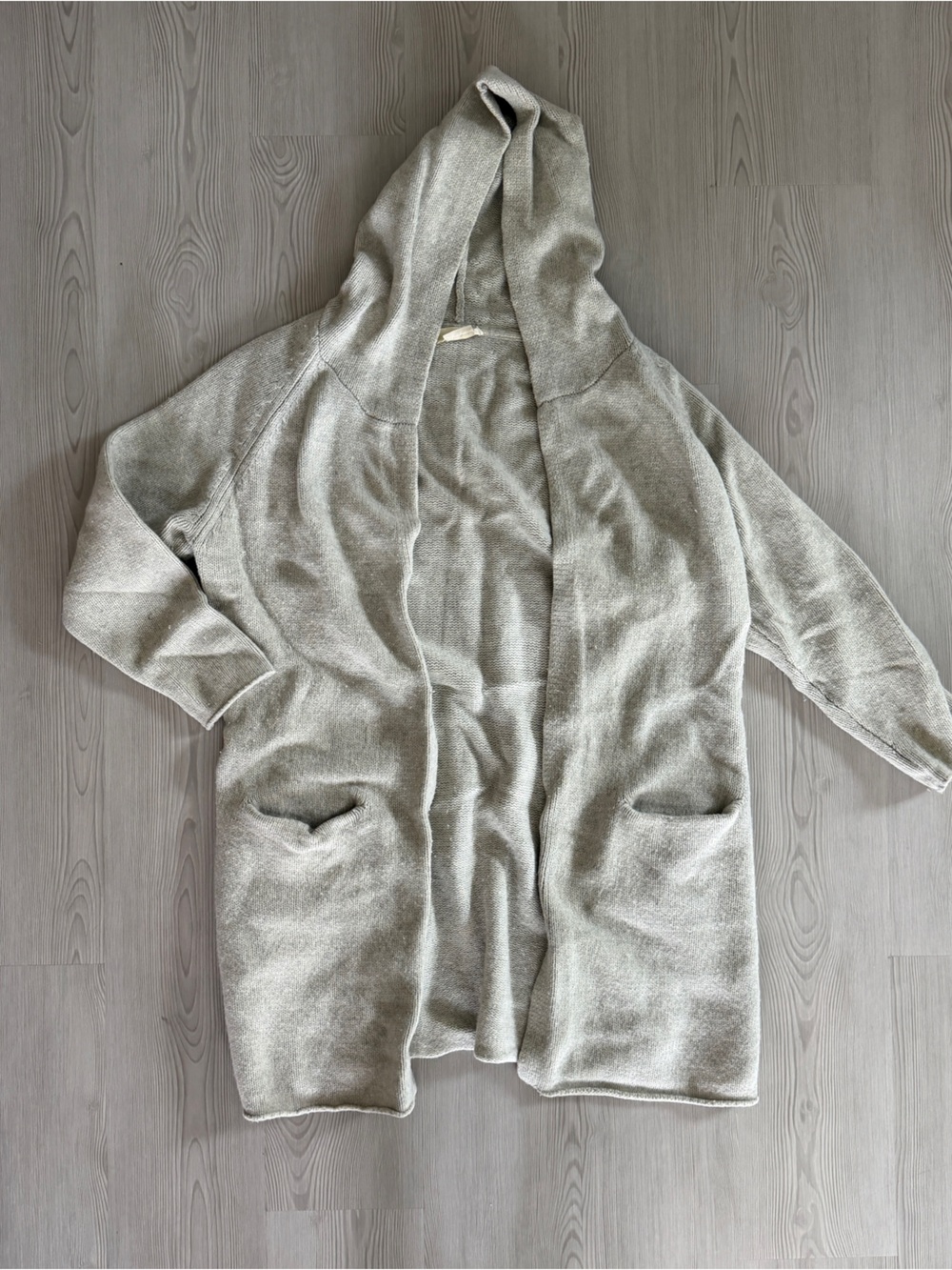 TNA Light Gray Open-Front Women's Cardigan Sweater
